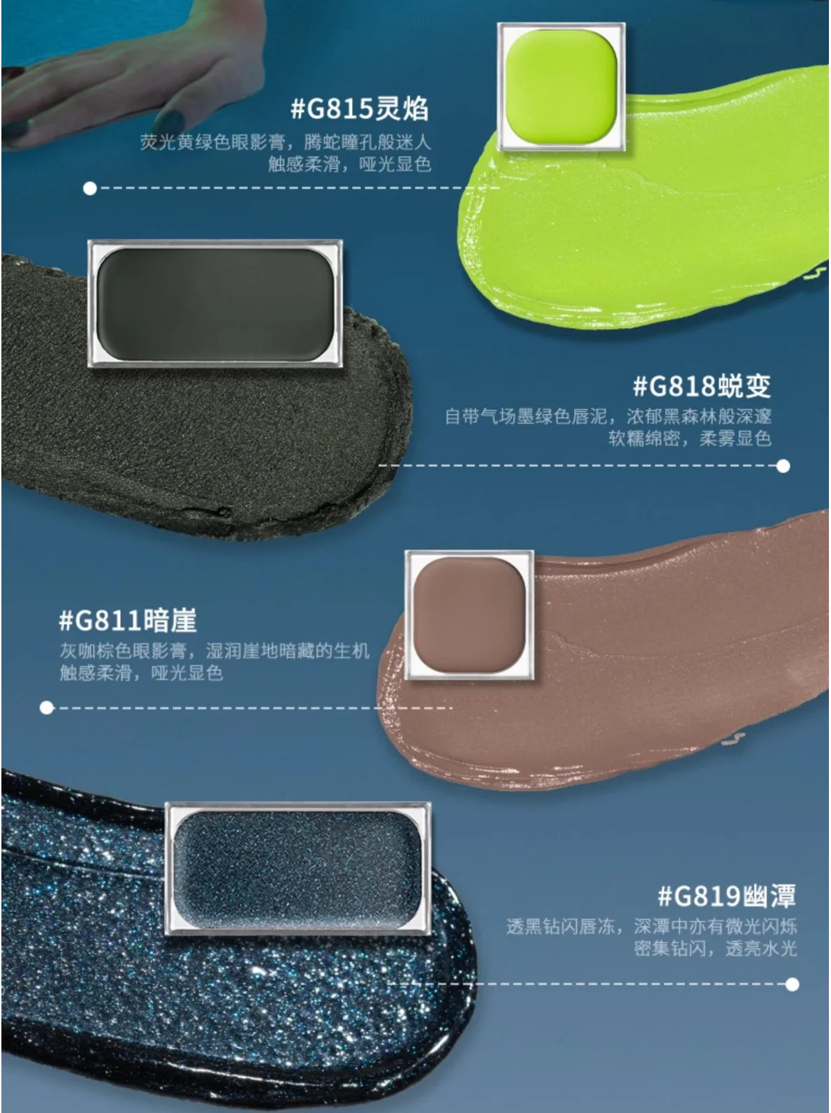 Qianyan Cheeryep Luminous Single Monochrome Cream Eyeshadow Play Makeup Highlight Highgloss portable Self Assembled Palette