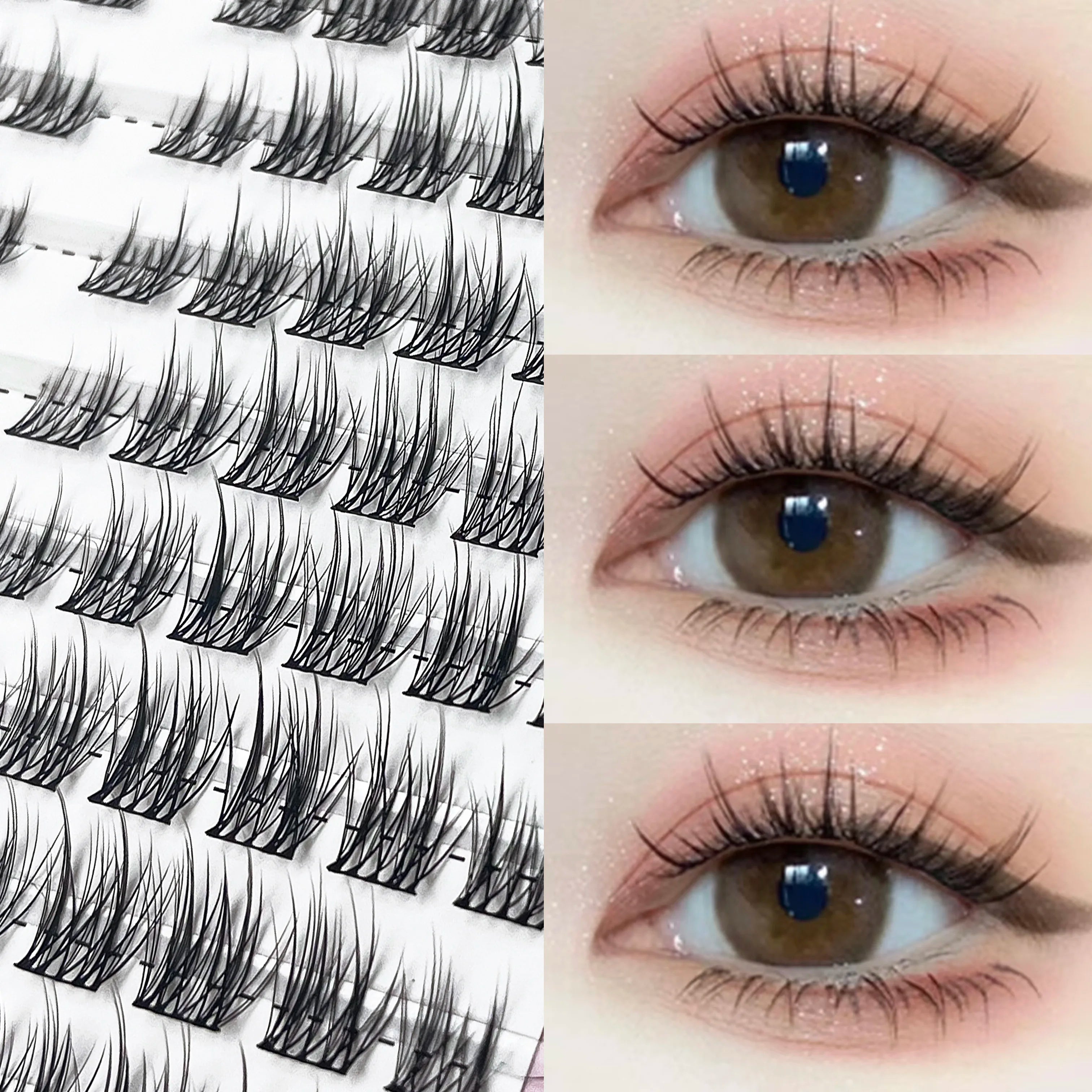 1 Box/120 Bunches segmented Fish Tail Eyelashes Individual Eyelash Cluster Natural Eyelash Extension False Lashes Makeup Tool