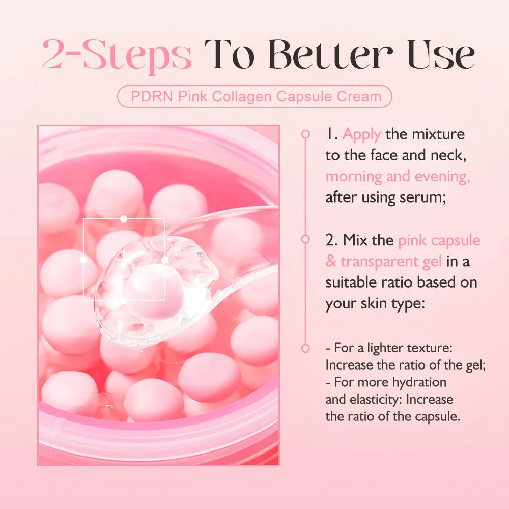 50g KOEC PDRN Pink Collagen Capsule Cream Anti-Wrinkle Hydrating Glowing Increase Elasticity 5% Niacinamide Hydrolyzed Collagen