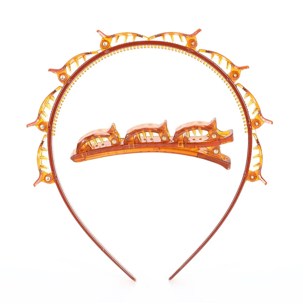 2024 Double Layer Bands Clip Hairbands Fashion Plastic Twist Braided Headband Multi-storey Air Weave Head Hoop Hairstyling Tool