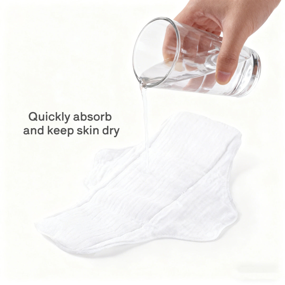 AIO 2Pcs White Cotton Yarn Soft Sanitary Pads Washable Incontinence Pad Highly absorbent Leakproof Pads Hygiene Supplies