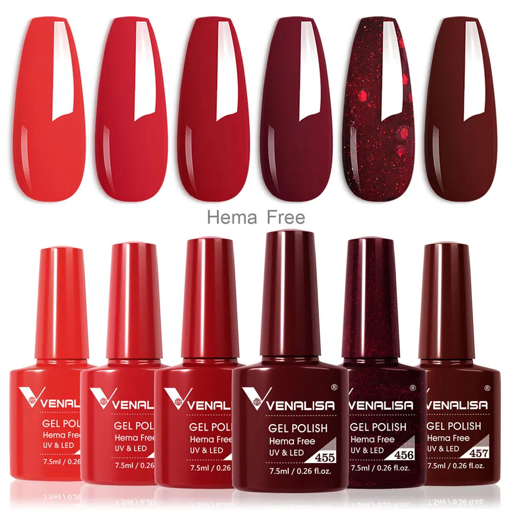 Venalisa Nail Gel Polish Kit HEMA TPO FREE Nude Pink Color Collection Self Leveling Full Coverage Nail Manicure Set 6Pcs Kit