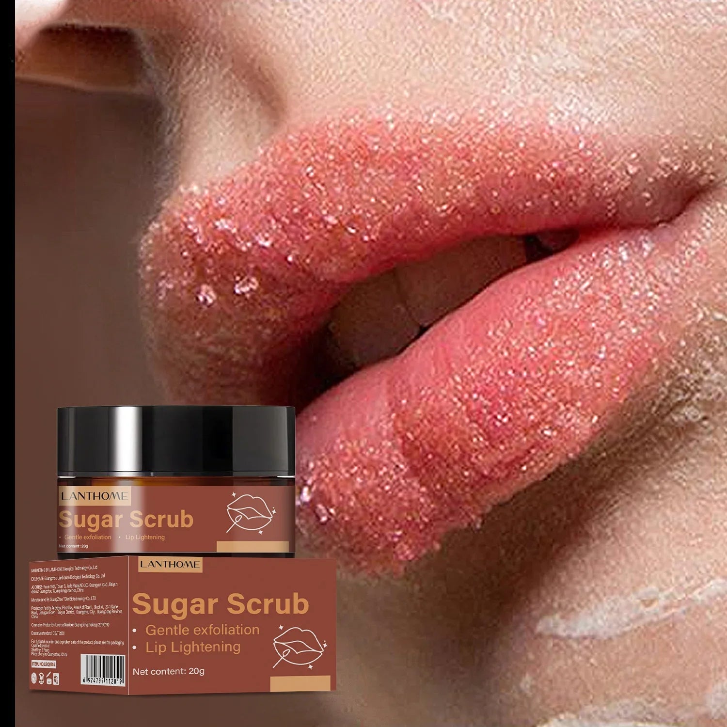 Lip Scrub for Dark Lips Pink Lips Balm Exfoliante Moisturizing Reduce Pigmentation Anti-Cracking Sugar Scrub Lighten Black Lip