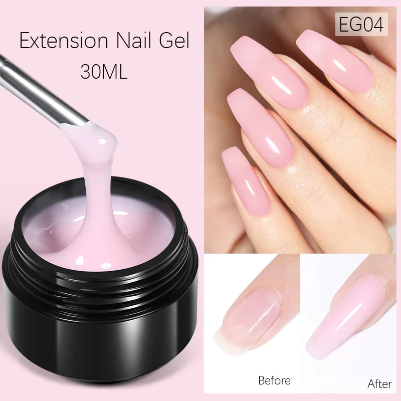 BORN PRETTY 30ml Nail Extension Gel Glitter Soak Off Nail Acrylic Crystal Building UV Gel for Nails Quick Extension Manicure
