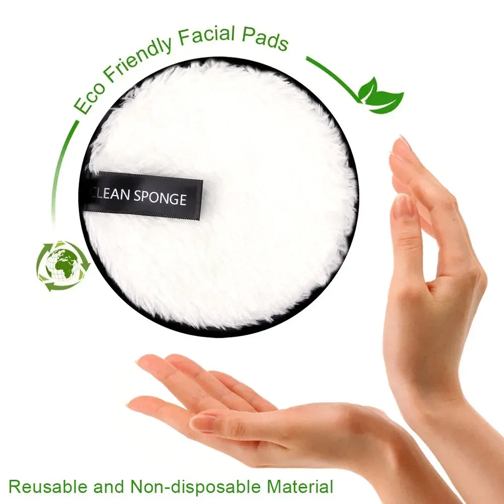 1/3pcs Reusable Discs Makeup Remover Wipe Cotton Pads Microfiber Makeup Face Towel Cloth Washable Sponge Skin Care Cleaning Puff