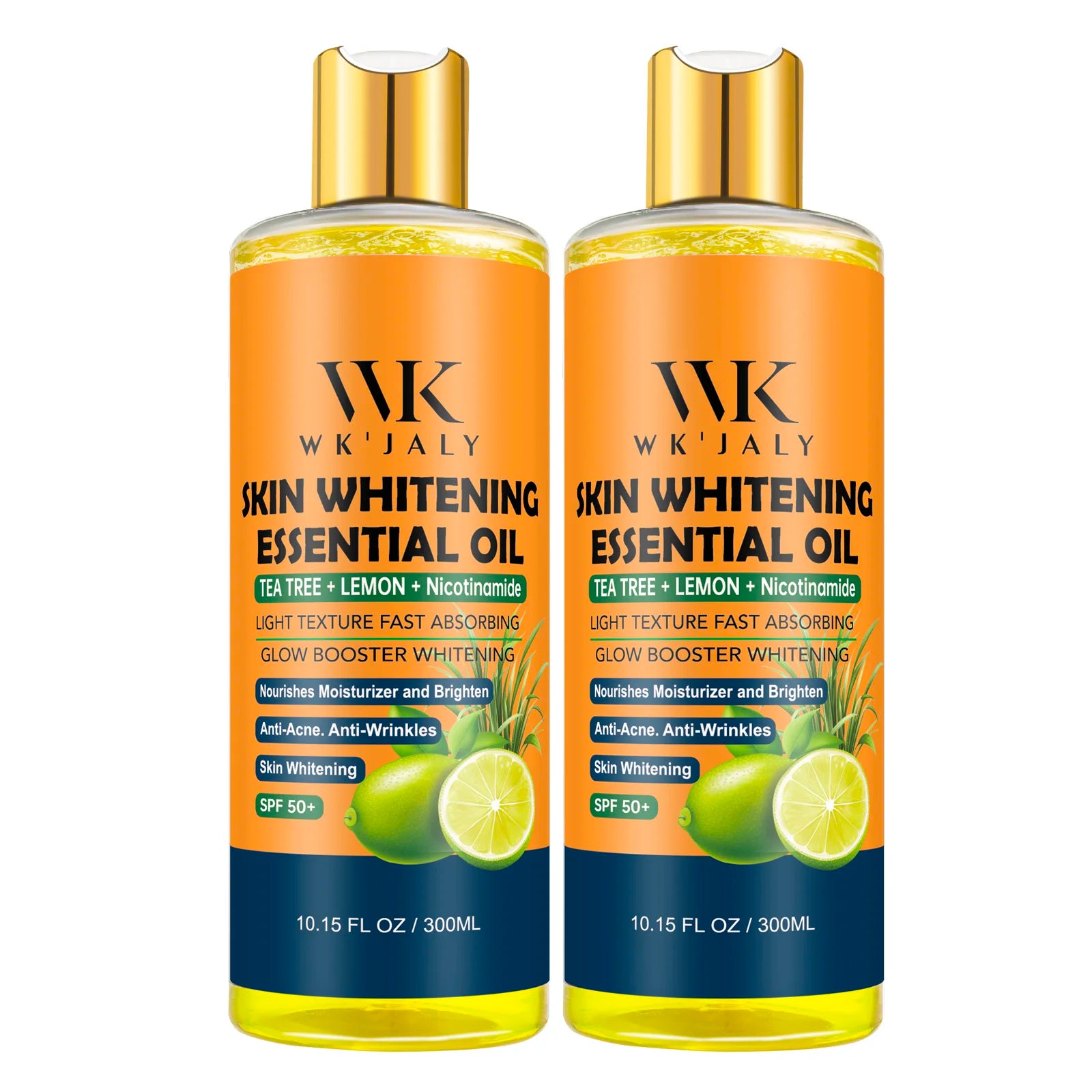 WK JALY Niacinamide Lightening Body Oil For All Skin, With Tea Tree, Lemon, Remove Acne, Fine Lines, Age Spot, Not Greasy, 300ml