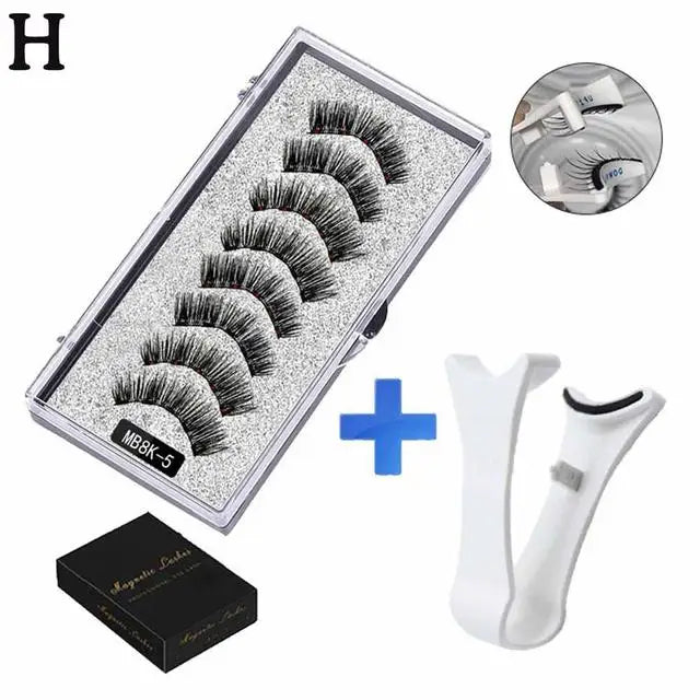 3D Natural Magnetic Eyelashes,With 5 Magnetic Lashes Eyelashes Handmade False Gift Reusable Magne T6N2