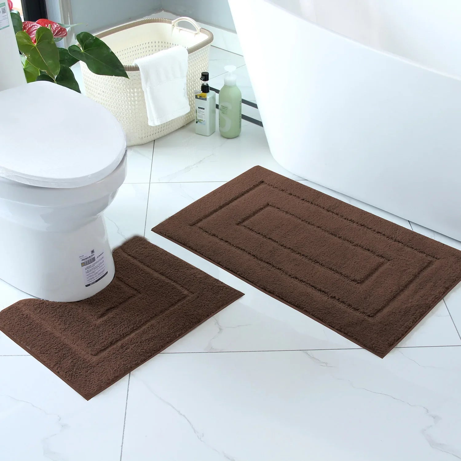 Plush bathroom floor mat with back shaped design, anti slip foot mat, bathtub absorbent mat, entrance door mat, bathroom small c