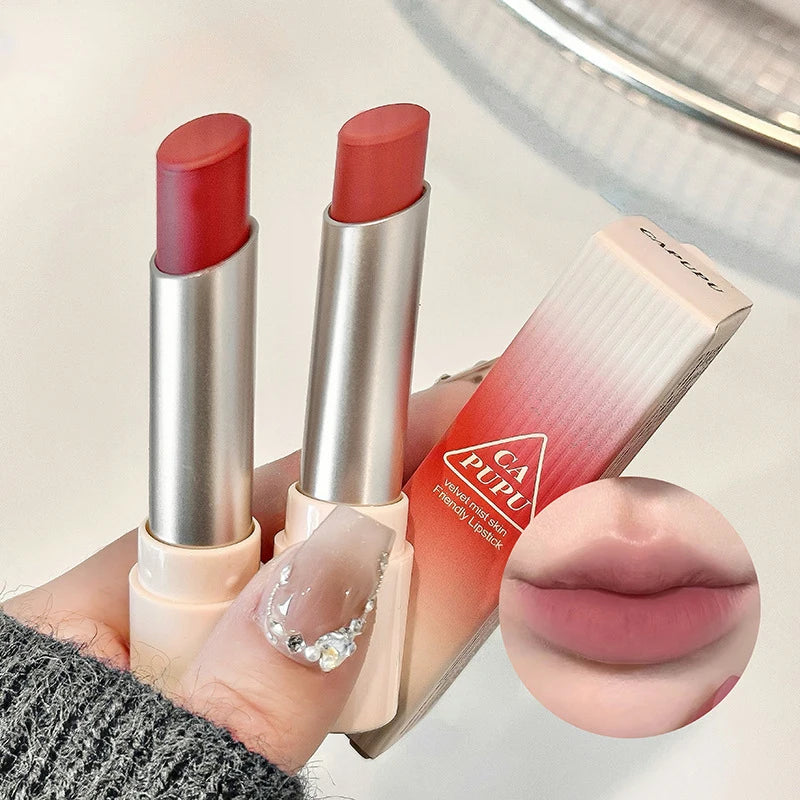 Waterproof Velvet Lipstick Easy To Wear Long-lasting Lipstick Matte Nude Coffee Lip Glaze Non-stick Cup Makeup Lip Tint Cosmetic
