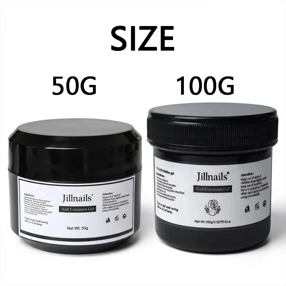 Jillnails Hema TPO Free Natural Yellow Nude Builder Nail Gel 100g/50g 100ml for Nail Extension Sculpting