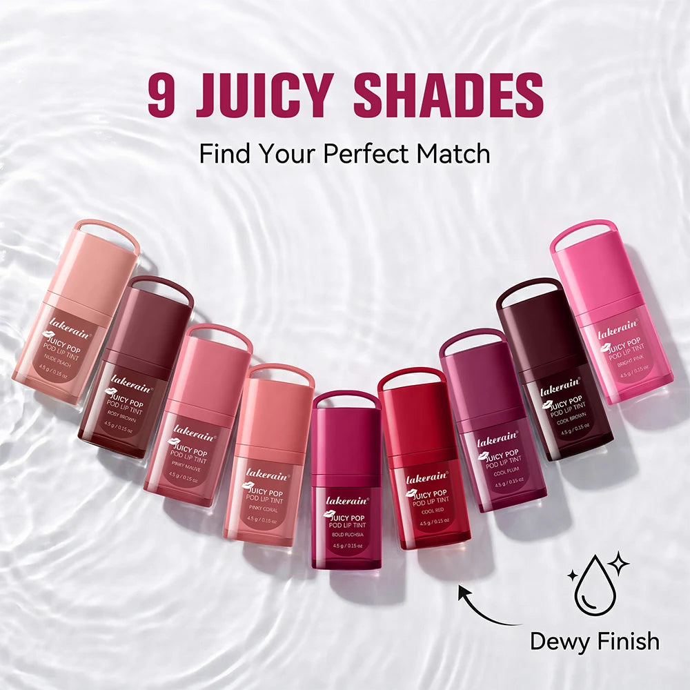 Juicy Hydrated Lip Tint Buildable Glossy Finish Ceramide Peptide Water-to-oil Formula Long-lasting Color Buckle Design Lip Tint