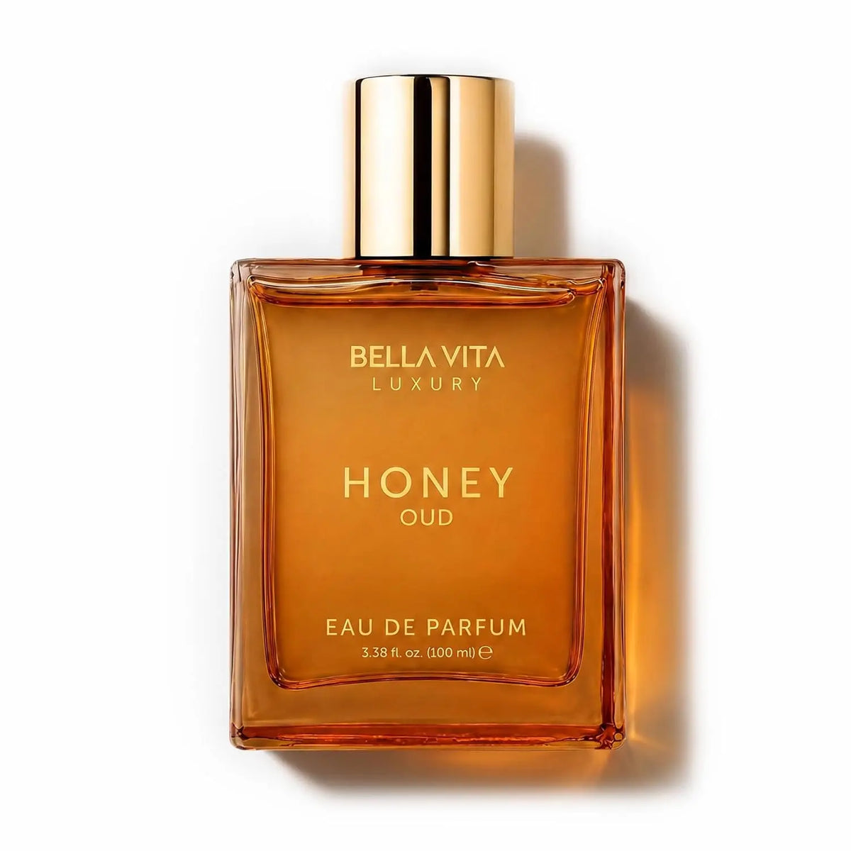 Bella Vita Honey Oud Unisex Eau De Parfum 100ml 3.4oz Warm Sweet Honey Agarwood Oriental Woody Perfume Amber Square Bottle Long Lasting Fragrance Gift for Men Women