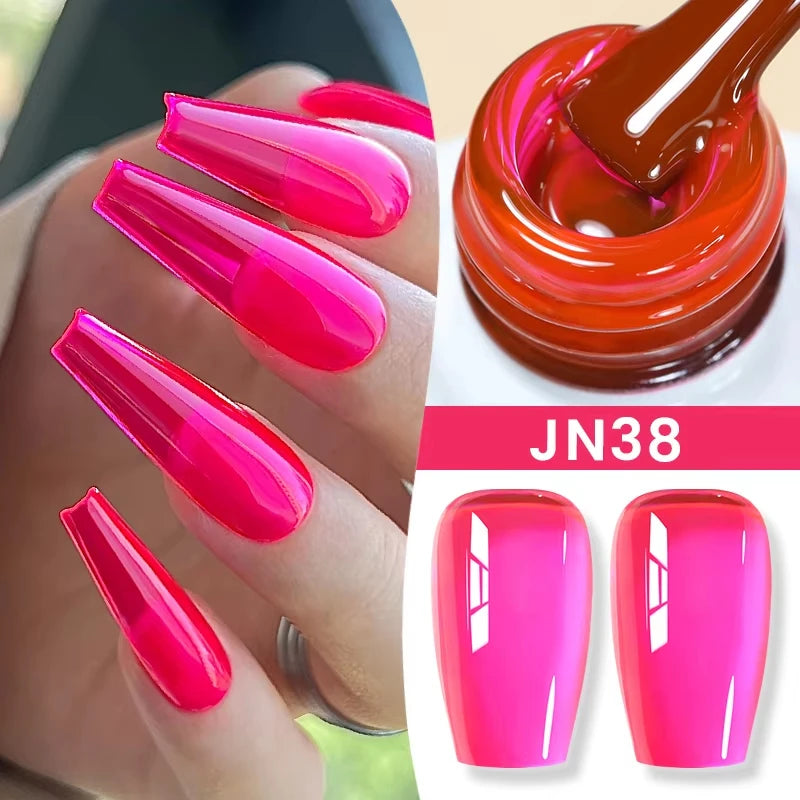 BORN PRETTY 10ml Translucent Color Gel Polish Jelly Nude Autumn Jelly Amber Semi Permanent UV Gel Nail Art Soak Off Gel Varnish