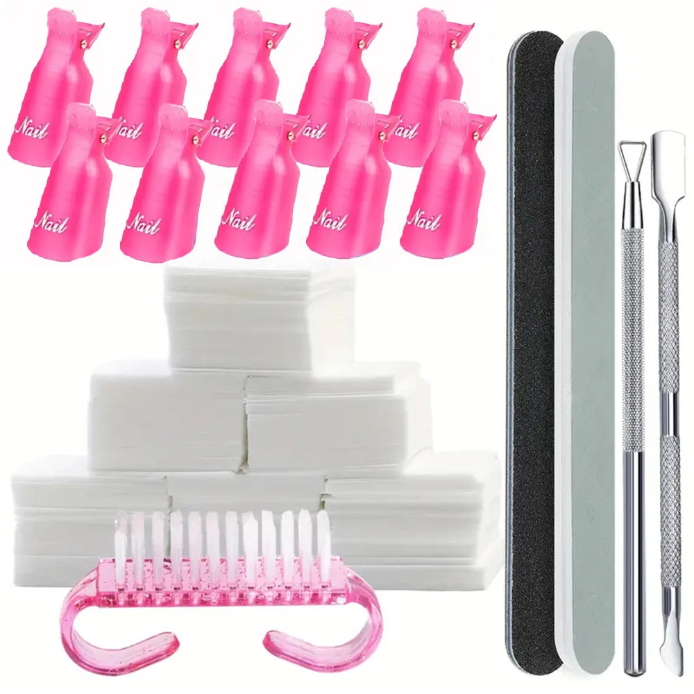 LULAA 10Pcs/16Pcs Plastic Acrylic Nail Art Soak Off Cap Clip UV Gel Polish Remover Wrap Tool Gel Nail Polish Remover Clips