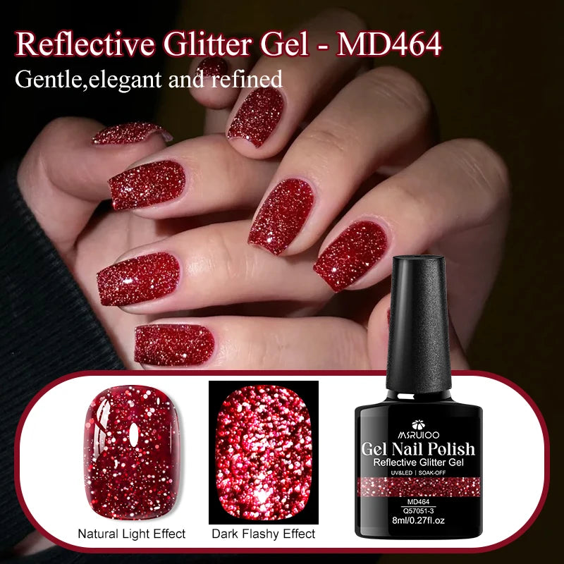 8ml Classic Series Reflective Glitter Gel Nail Polish High Gloss Shiny UV LED Soak Off Nail Supplies Manicure DIY Varnishes