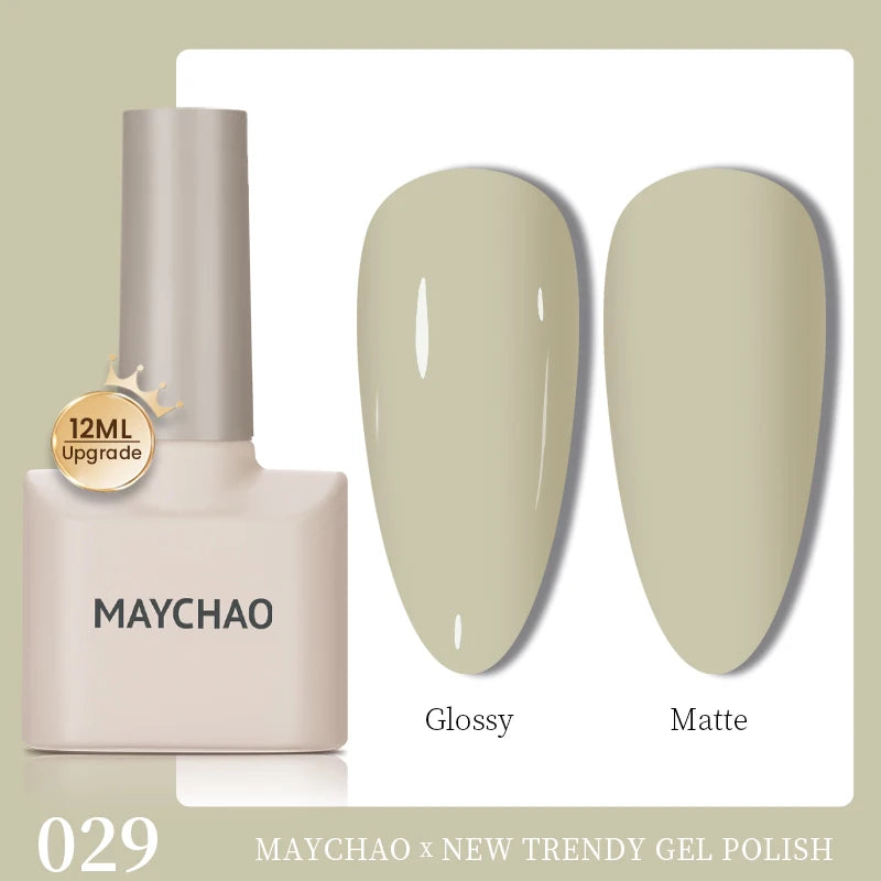 MAYCHAO 12ml Gel Nail Polish Set Professional Salon Nail Art Gels Varnish UV LED Semi Permanent Nail Lacquer Nail Supplies