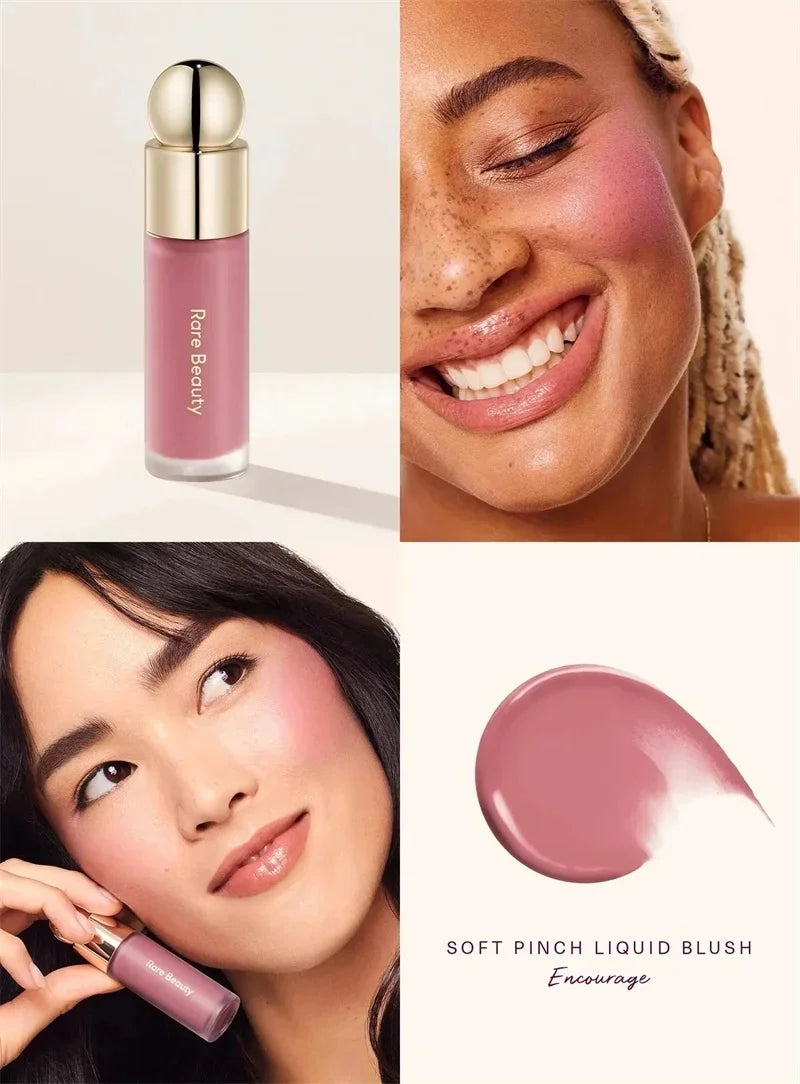 Rare Beauty Rose Neutral Mauve Blush Powder Portable Makeup Liquid Blush Moisturizing Dual-use Waterproof Lip Gloss Plump Smooth