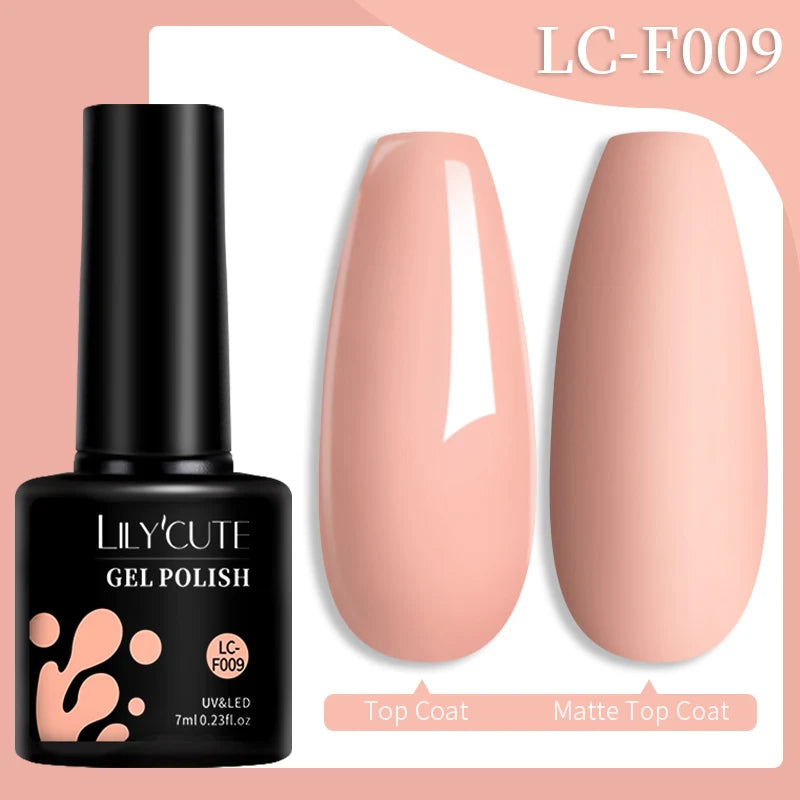 LILYCUTE 7ml Champagne Rose Gold Glitter Gel Nail Polish Colorful Sparking Long Lasting Manicure Soak Off Nails Art Gel Varnish