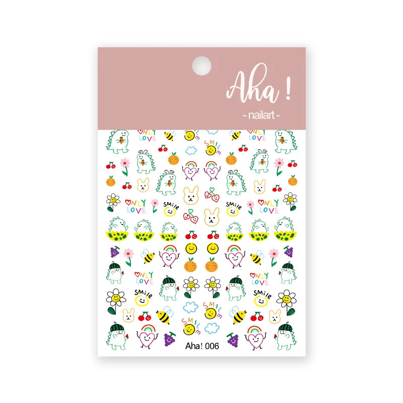 1pc Cute White Cloud Nail Stickers Ultra Thin Nail Art Stickers Self Adhesive Decals Star Moon/Flower/Clouds Kawaii Nail Decals