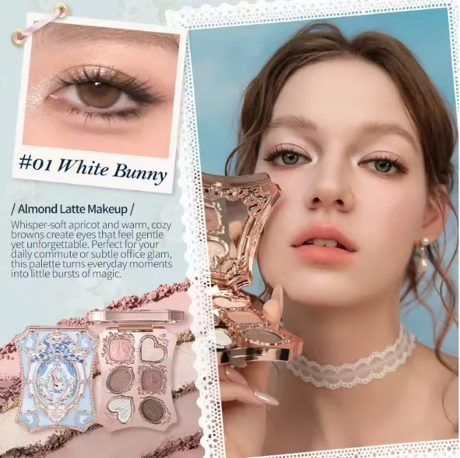 Flower Knows Shell's Jewel Collection 6-Color Eye Shadow Makeup Palette Pressed Glitter Eyeshadow Paletas Flowerknows