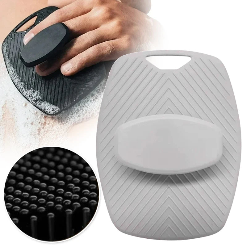 New Exfoliating Silicone Brush Cleanser No Slip Handle Body Scrubber Cleans and Massages Skin Bathroom Accessories Bath Brush