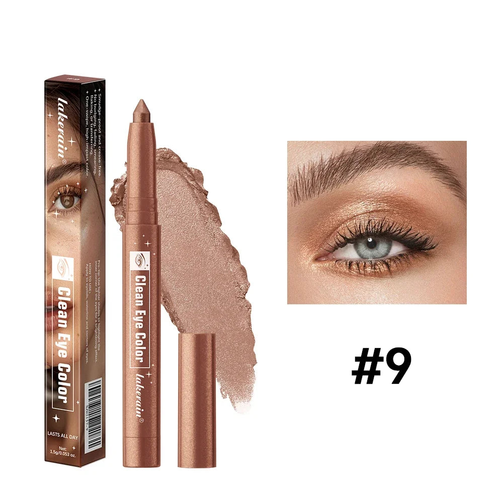 12 Colors Waterproof Eyeshadow Sticks Long Lasting High Pigmented Shimmer Glitter And Matte Eyeshadow Pencil Makeup
