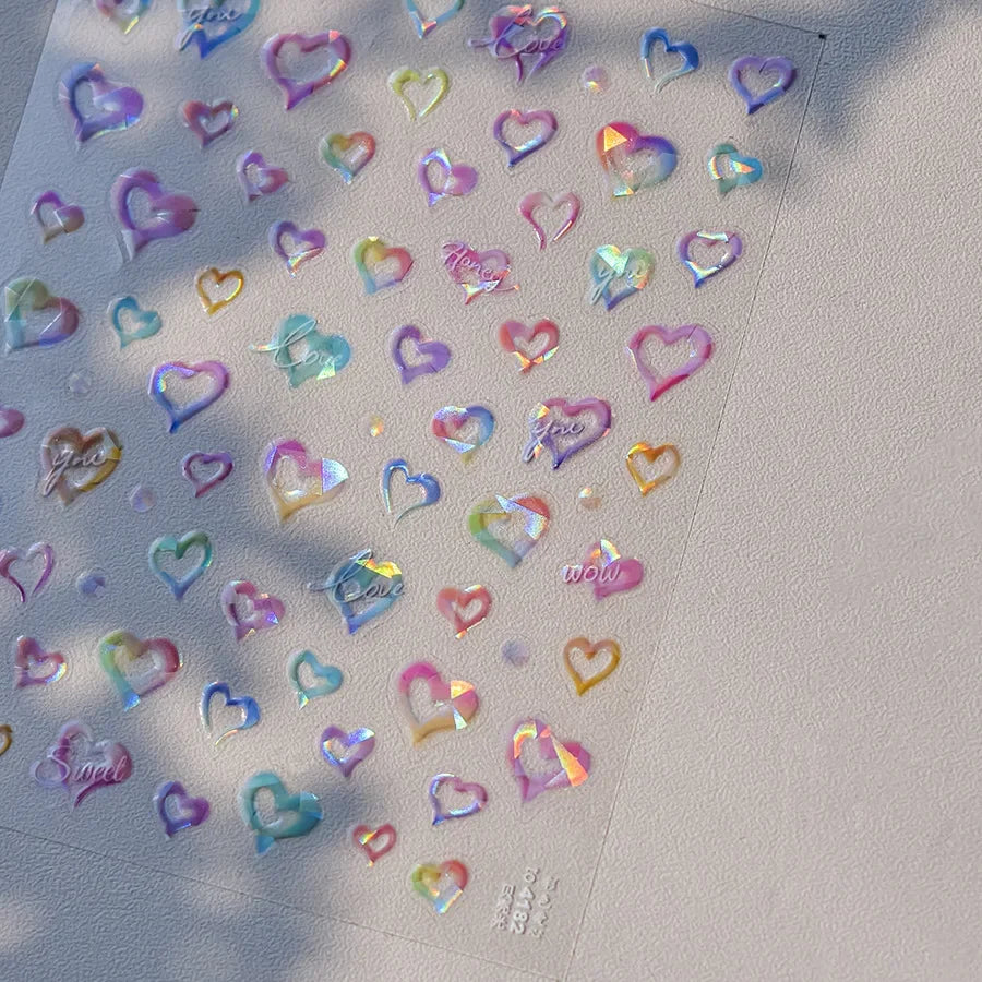 5D Jelly Flower Nail Stickers Delicate Petal Blossom Shiny Like Translucent Floral Self Adhesive Decoration Manicure Decal DIY