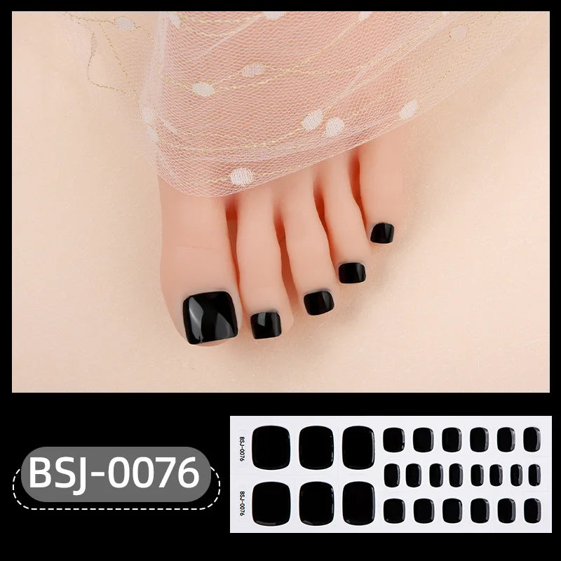 26Tips Pure Toe Gel Nail Sticker Hardens with UV Lamp Curing Waterproof Phototherapy Oil Gel Foil Nail Art Decorations