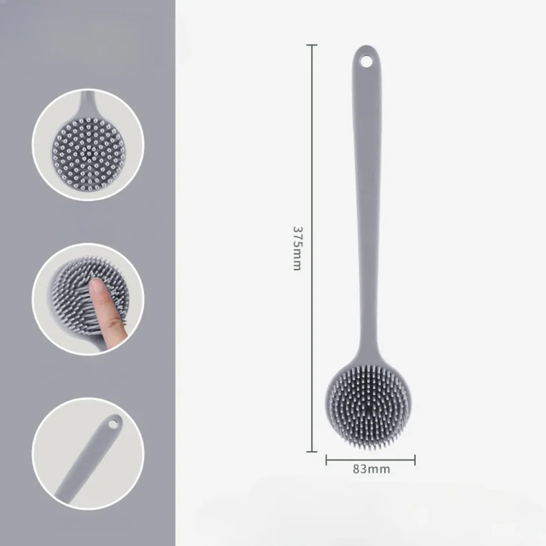 Soft Silicone Body Scrubber Back Brush Bath Shower Brush with Handle Exfoliating Back Scrub Skin Massager Body Care Bath Supplie