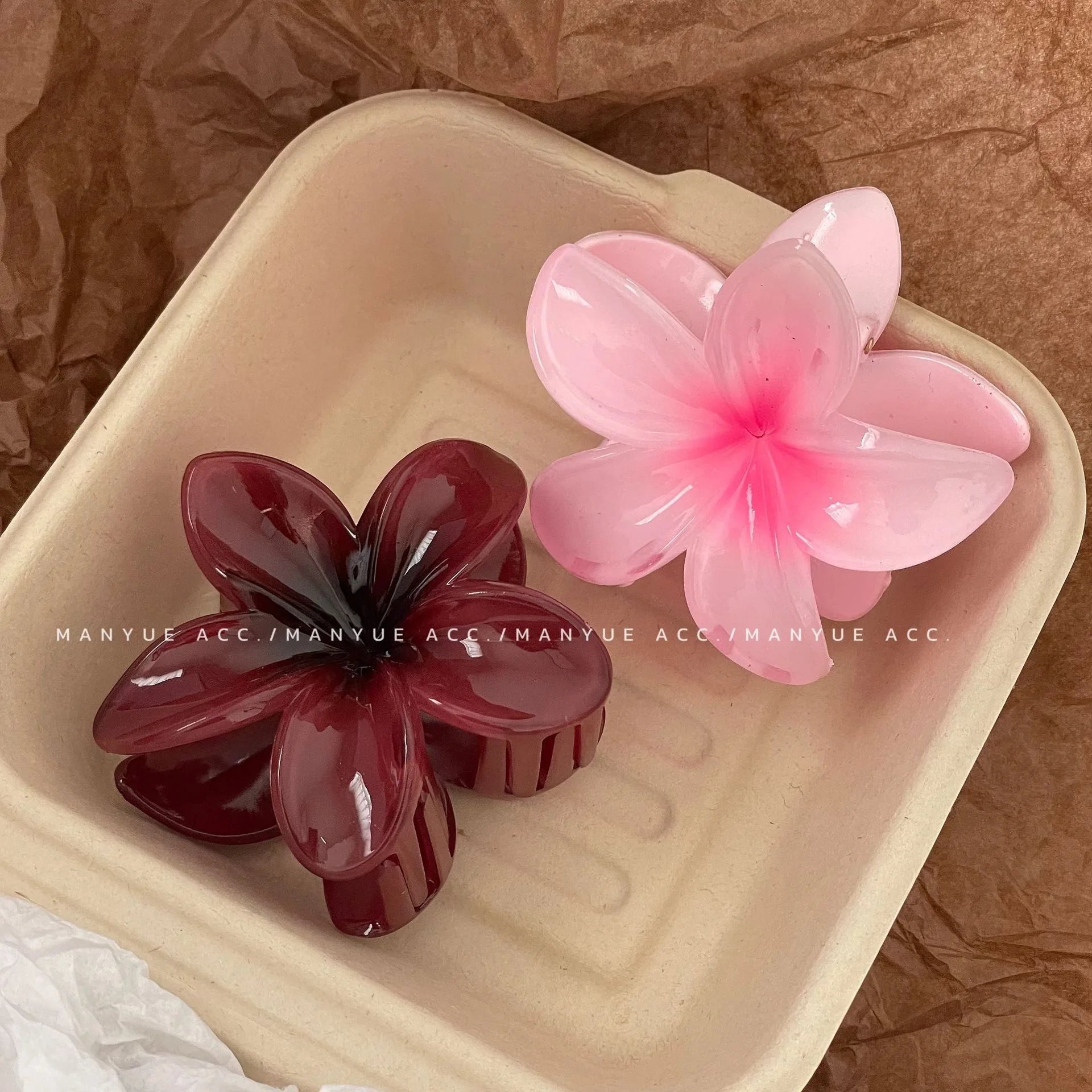 Hawaiian Gradient Hair Clips Flower Hair Claws Big Size Fashion Head wear Hairpin for Women Girls Crab Barrette Hair Accessories