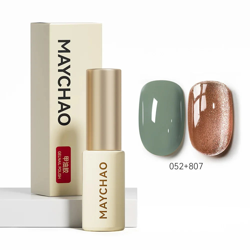 MAYCHAO 5ML Gel Nail Polish 9D Laser Diamond Glitter Cat Eye Gel Semi-Permanent Soak Off UV LED Gel Nail Manicure Tools Nail Art