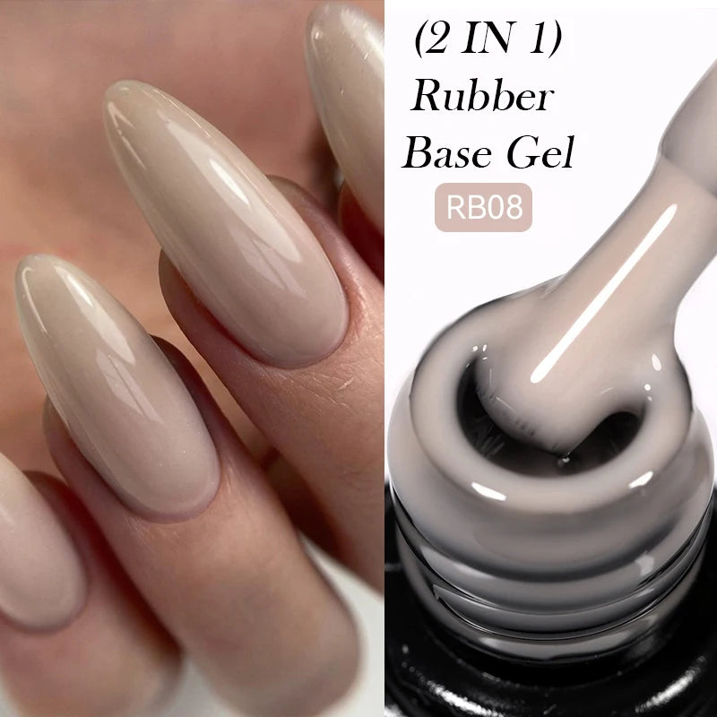 LILYCUTE 7ml Nude Jelly Rubber Base Gel Nail Polish Colorful Reinforcing Repair Thin Cracked Nails DIY Salon Manicure Color Gel