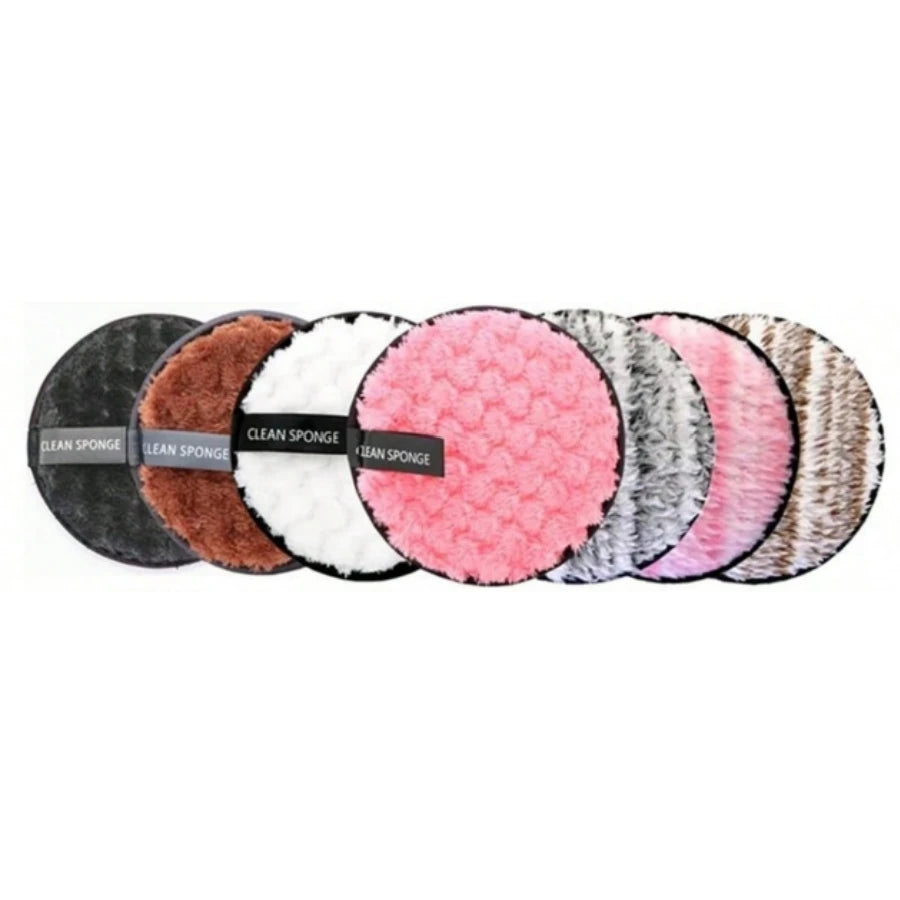 5pcs Soft Skin Makeup Remover Cleansing Polyester Tools For Men And Women