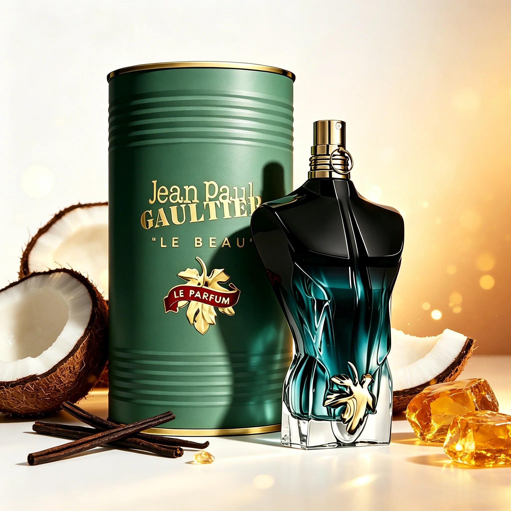 Jean Paul Gaultier Le Beau Le Parfum Intense for Men - Long Lasting Woody Amber Men's Cologne Eau De Parfum with Coconut Wood, Tonka Bean & Sandalwood - Designer Fragrance Spray 125ml