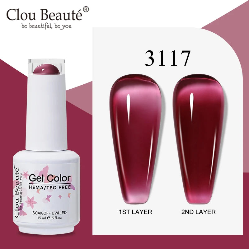 Clou Beaute Semi-transparent Jelly Color UV Gel Manicure Gel Nail Nail Supplies For Professionals Semi-permanent Varnish 15ml