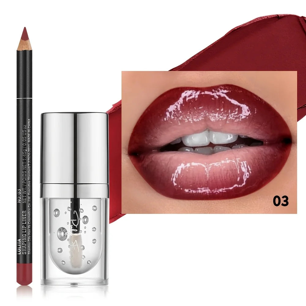 Gradient Lips Set, Lip Liner + Lip Oil, Ombre Lip Makeup, Smooth Define & Blend, Moisturizing, Long-Lasting
