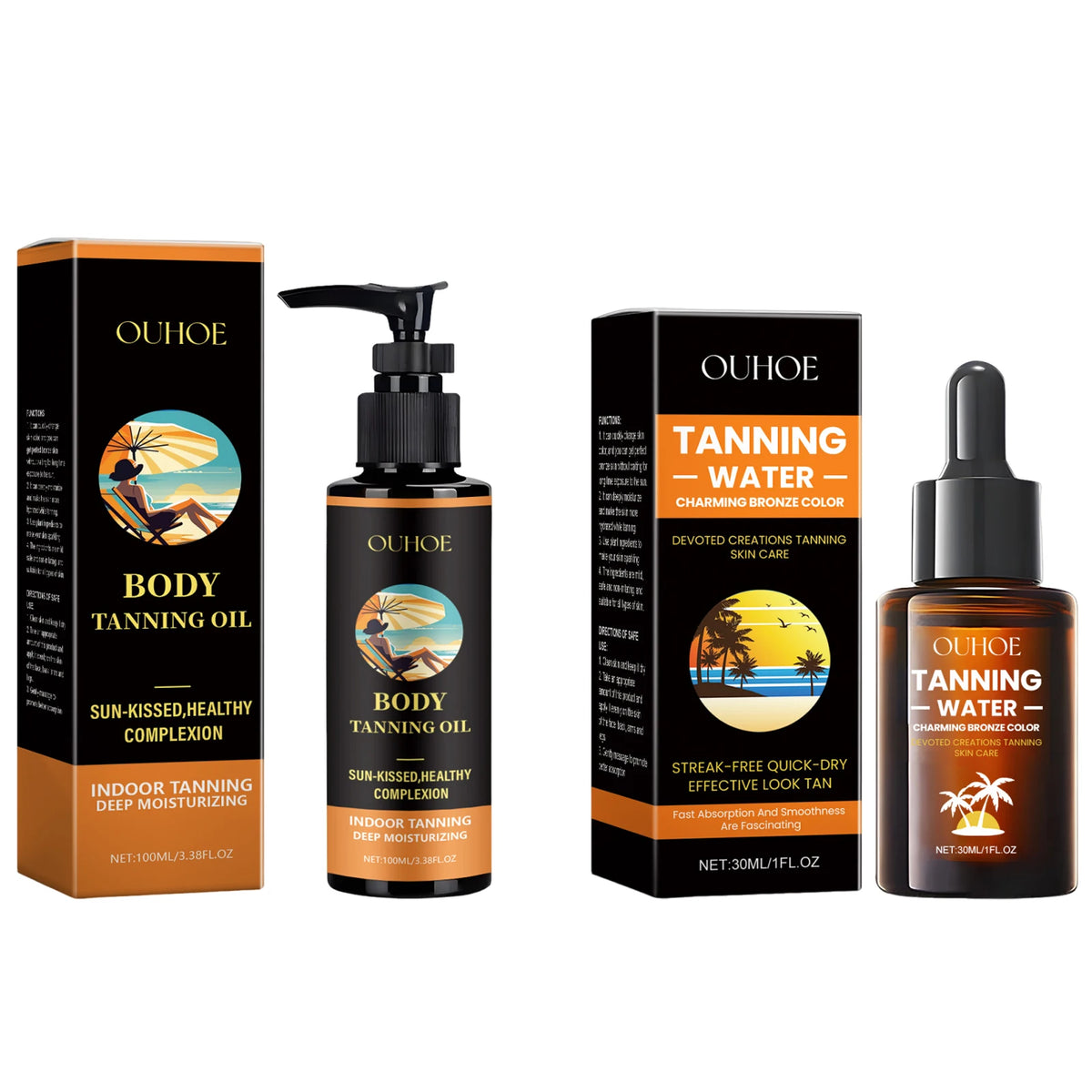 Aloe Vera Tanning Serum/Oil Face Body Bronzing & Sun Tan Lotion Natural Tanning Accelerator Cream for Sunbeds & Outdoor Sun