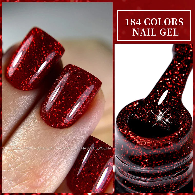 LILYCUTE 7ML Auroras Glitter Thermal Gel Nail Polish Temperature Color Changing Semi Permanent Soak Off Nail Art UV Gel Varnish