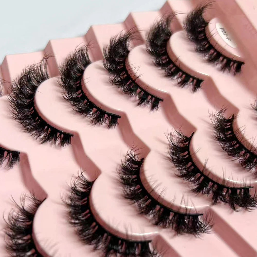 Dropshipping 7/10 Pairs Eyelashes Natural Long 3D Lashes Fluffy Volume  False Eyelashes Cruelty Free Wispy Lashes Makeup Cilios