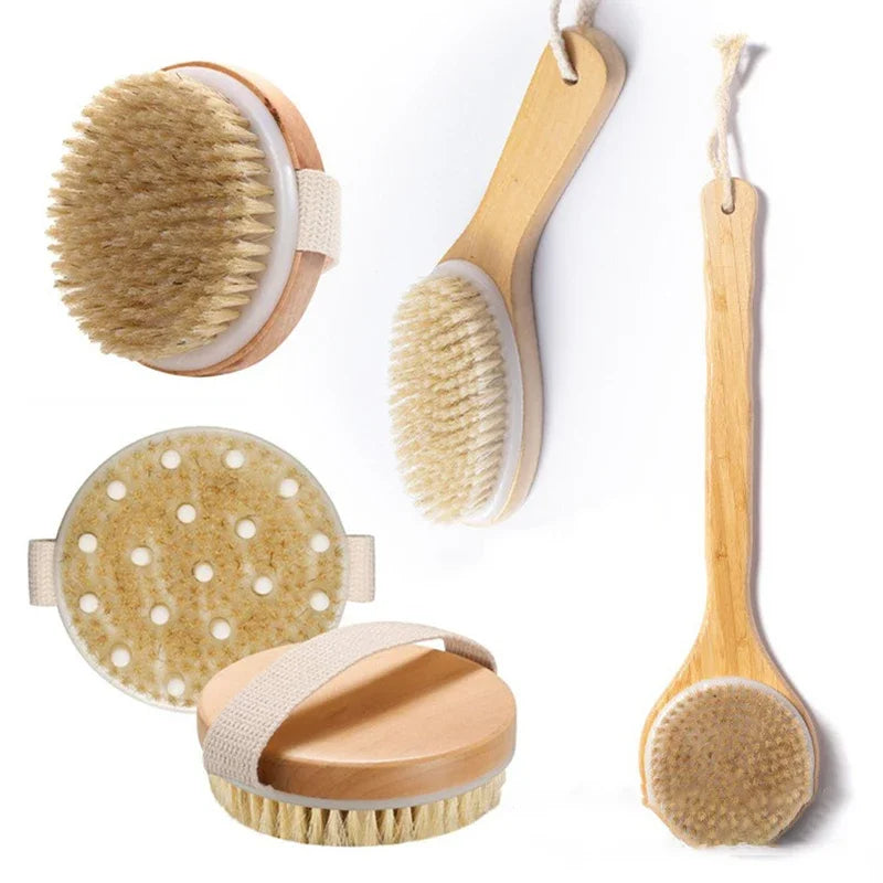 Shower Brush for The Back Handheld Dry Brushing Body Exfoliating Brush Bathroom Cellulite Back Bath Massage  Brush