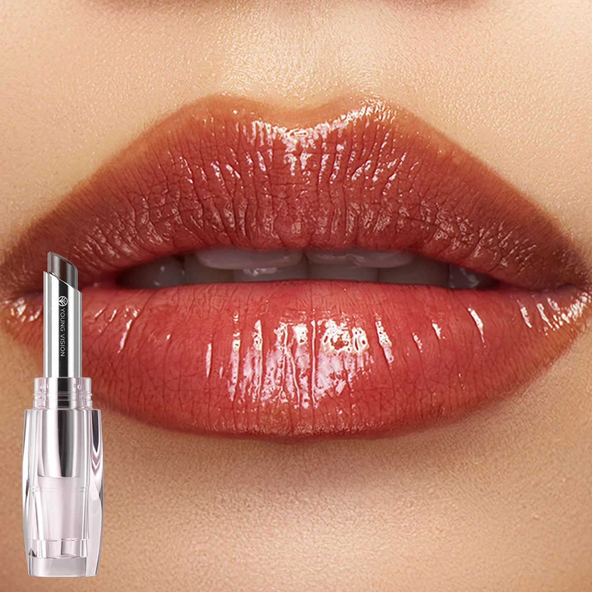 6 Colors Crystal Glossy Tinted Lip Balm – Moisturizing, Shimmer Finish, Long-Lasting Hydration in Transparent Tube