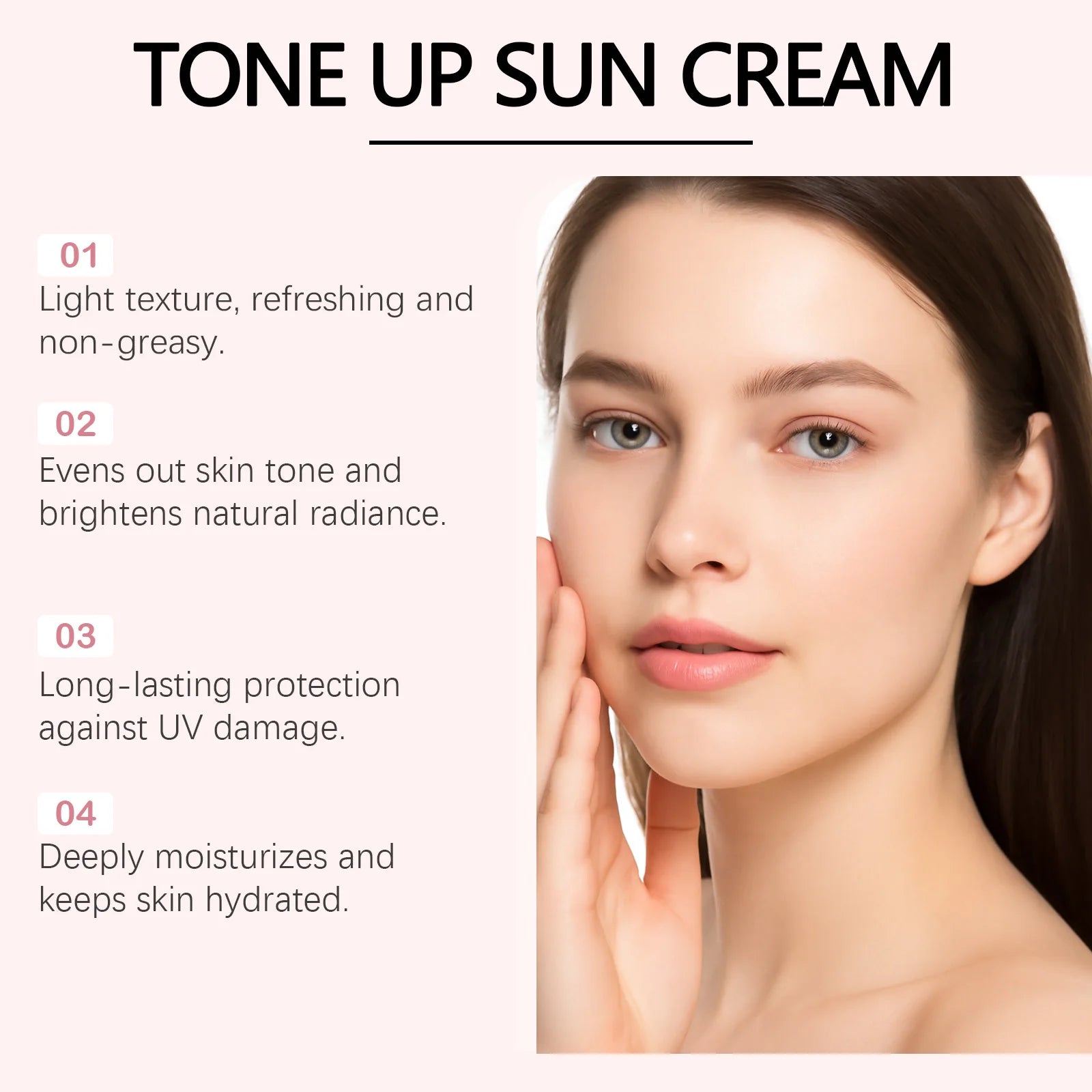 HOYGI Face Cream With Nicotinamide Brightening Skin Daily UV Protection SPF50 Sunscreen Facial Body Care Lotion Hydrating Cream