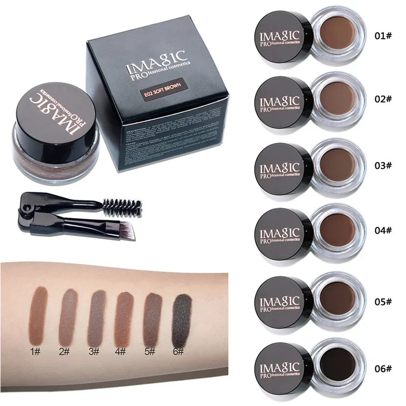 6 Colors Professional Eyebrow Gel Eyebrow Enhancer Brow Enhancers Tint Makeup Eyebrow Brown With Brow Brush Tools