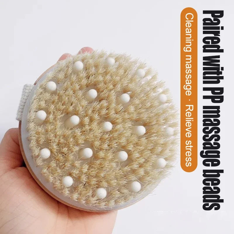 Shower Brush for The Back Handheld Dry Brushing Body Exfoliating Brush Bathroom Cellulite Back Bath Massage  Brush