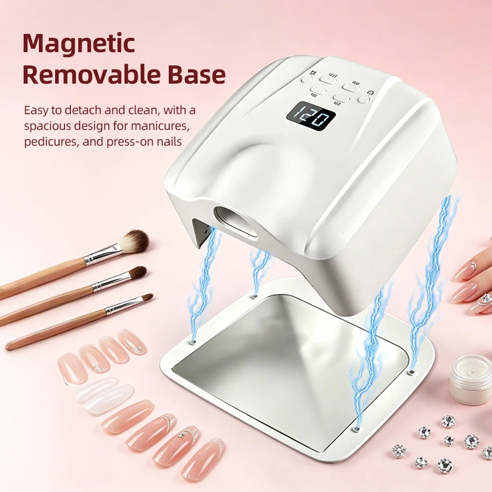 2 IN 1 Nail Dryer UV Light for Nail 78 LEDs Single Toe Finger Full Hand Nail Curing Dual Port Nail Lamp Auto Sensor Nail Art