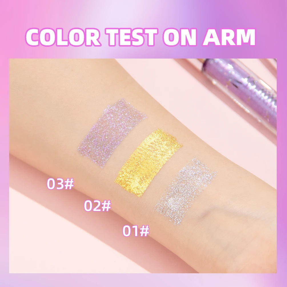 QIBEST Silver Diamond Glitter Mascara Lasting Makeup 3D Volume Eyelashes Shimmer Curling Gold Purple Mascara Eyelash Cosmetics