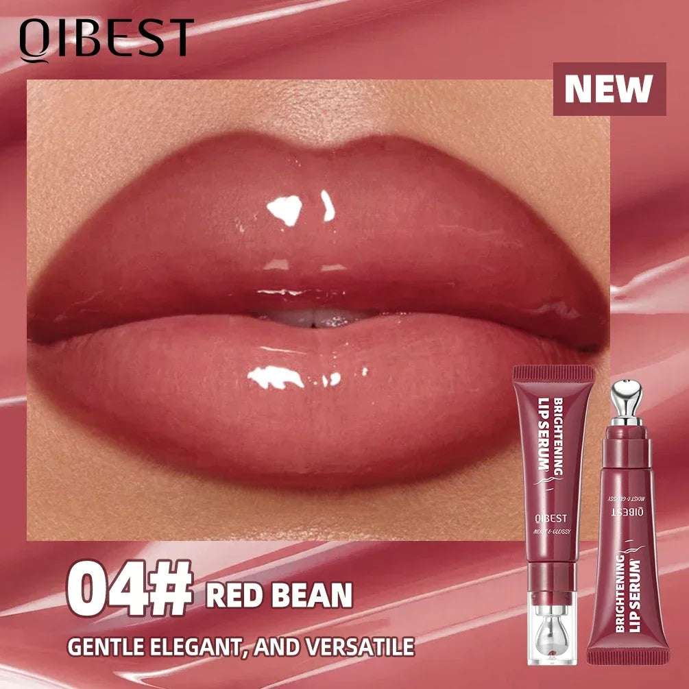 QIBEST 4 Colors Mirror Pearl Fine Shimmering Hydrating Pipe Lip Gloss Moisturizing Crystal Gloss Lip Glaze Layering Lip Makeup