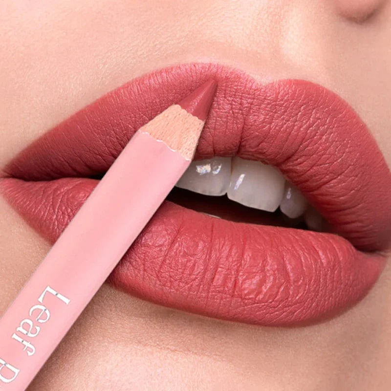 Nude Matte Lipstick Pencil Lipliner 12 Colors Waterproof Lip Liner Outline Lips Contour Makeup Matte Red Lipsticks Pen Cosmetics