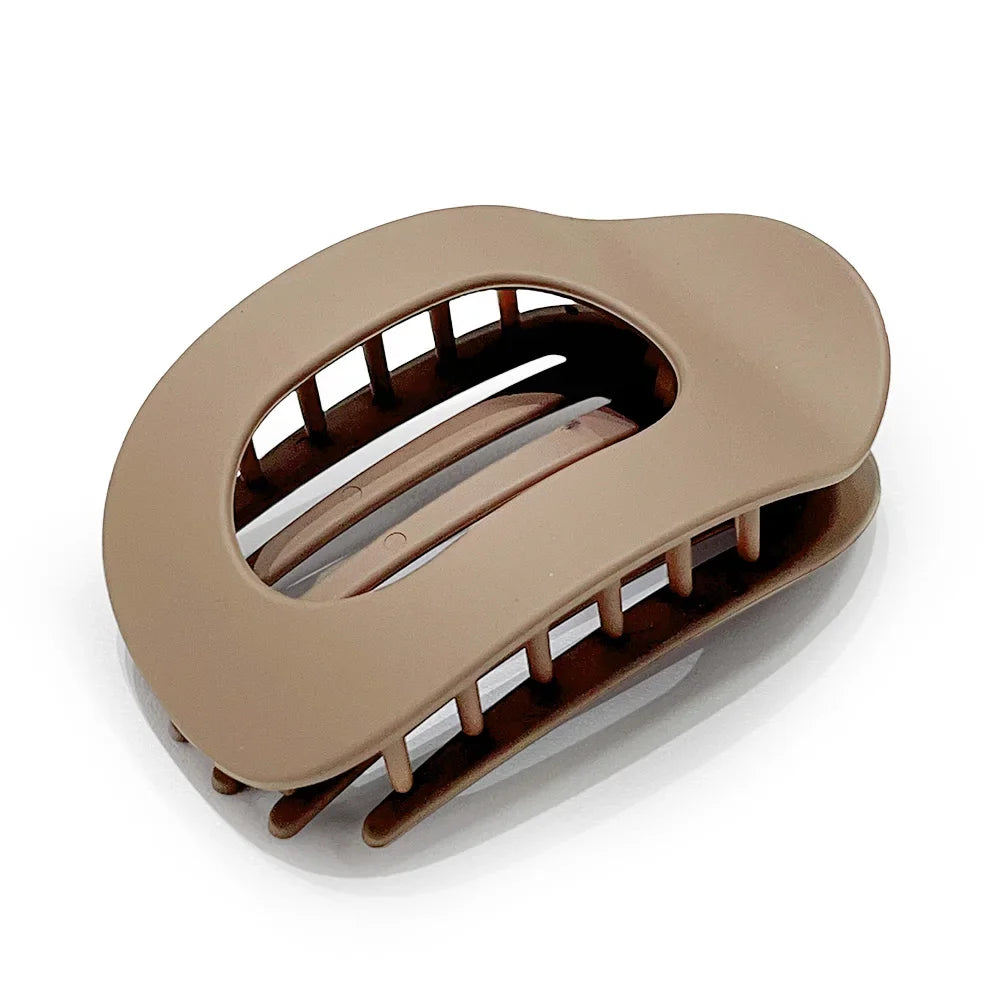 Leopard Matte Oval Hair Claw Clip for Women Fashion Curved Flat Acrylic Barrettes Styling Hair Accessories