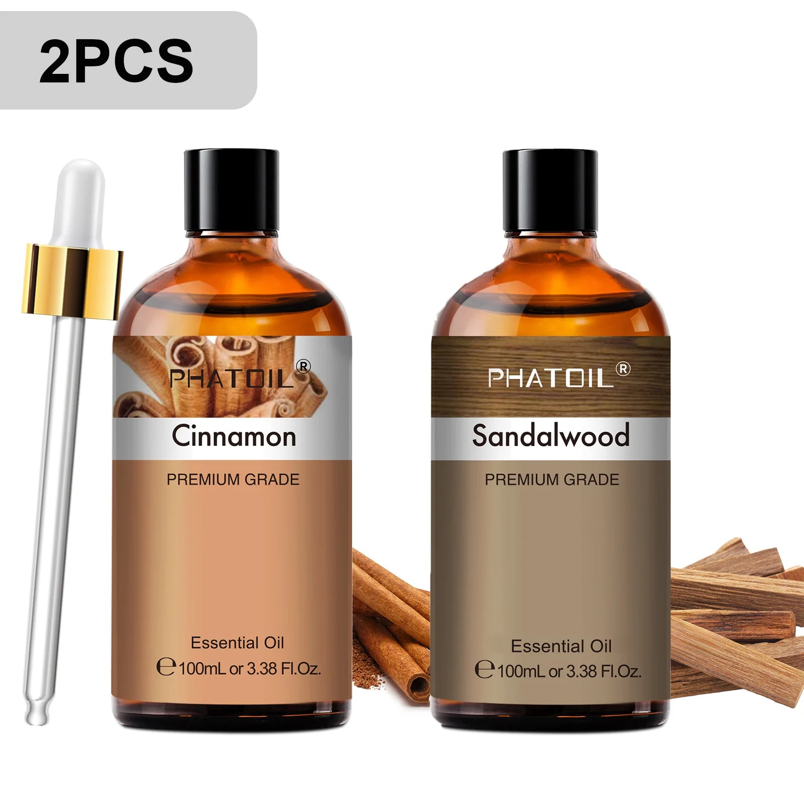 PHATOIL 2pcs/1pcs Lavender Aromatherapy Essential Oil For Diffuser,Candle Making-100ml Eucalyptus Jasmine Vanilla Cinnamon Oils